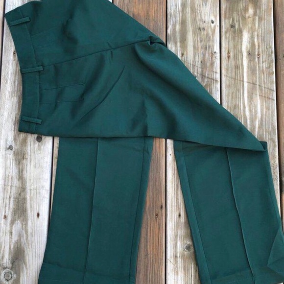 Deep teal colour pleated trousers - Picture 2 of 3